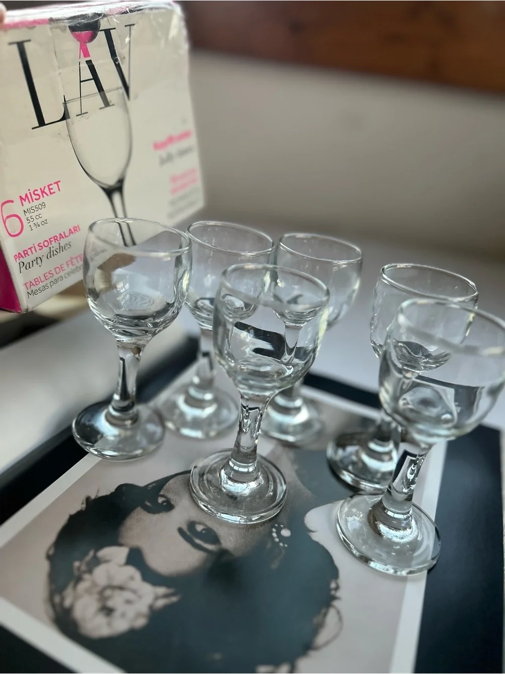 Clear Glass Wine Goblets - Set of 6